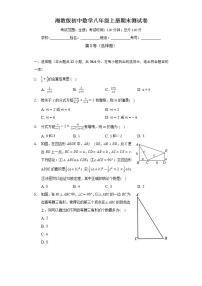 湘教版初中数学八年级上册期末测试卷（困难）（含答案解析）