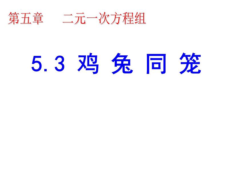 5.3鸡兔同笼课件2021-2022学年北师大版数学八年级上册+03