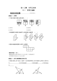 人教版八年级上册12.1 全等三角形课时作业