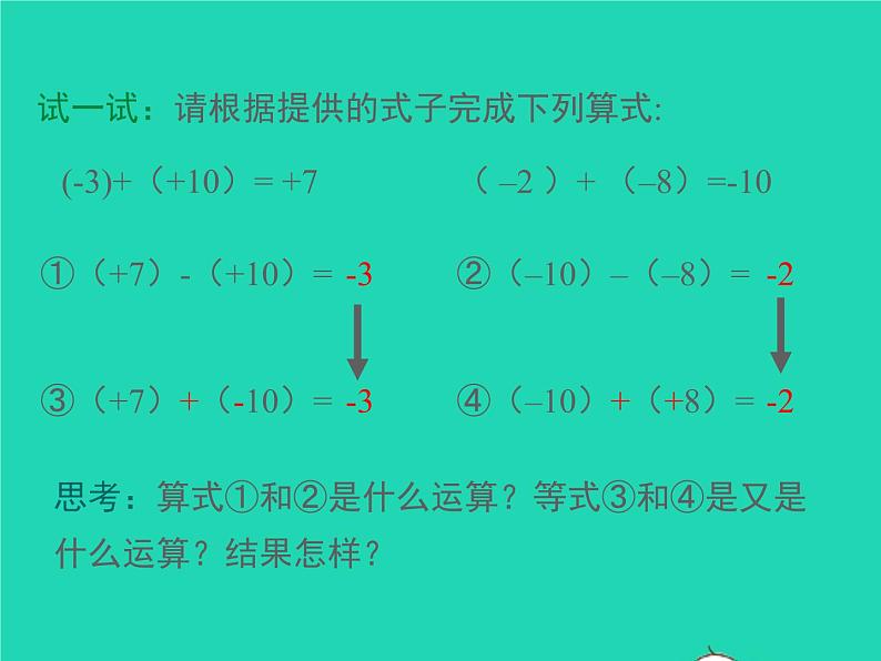 2022七年级数学上册第1章有理数1.4有理数的加减1.4.2有理数的减法同步课件新版沪科版第6页