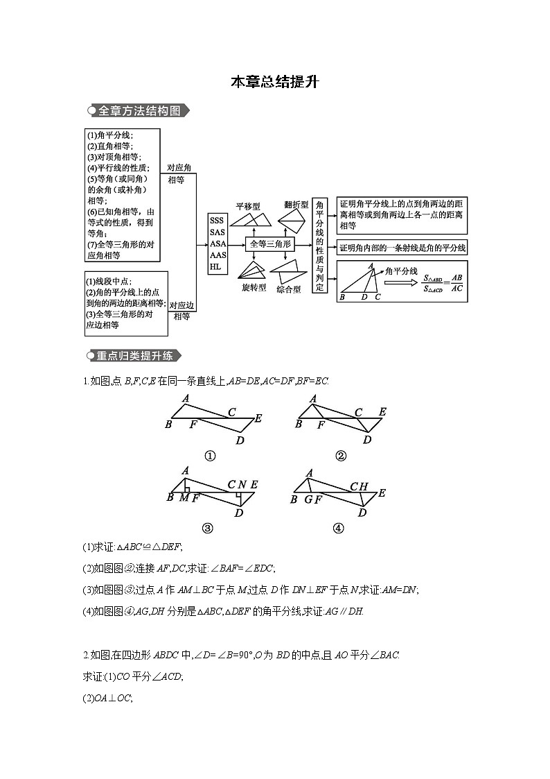第12章 全等三角形  人教版数学八年级上册本章总结提升(含答案) 试卷01