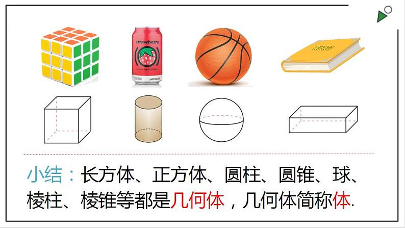 人教七上数学4.1.2《点、线、面、体》课件+同步练习06