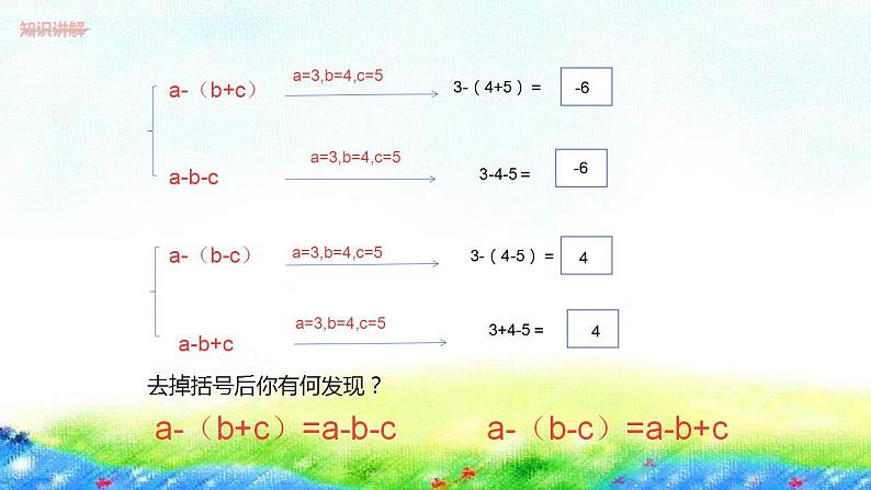 4.3去括号课件　2022—2023学年冀教版数学七年级上册06