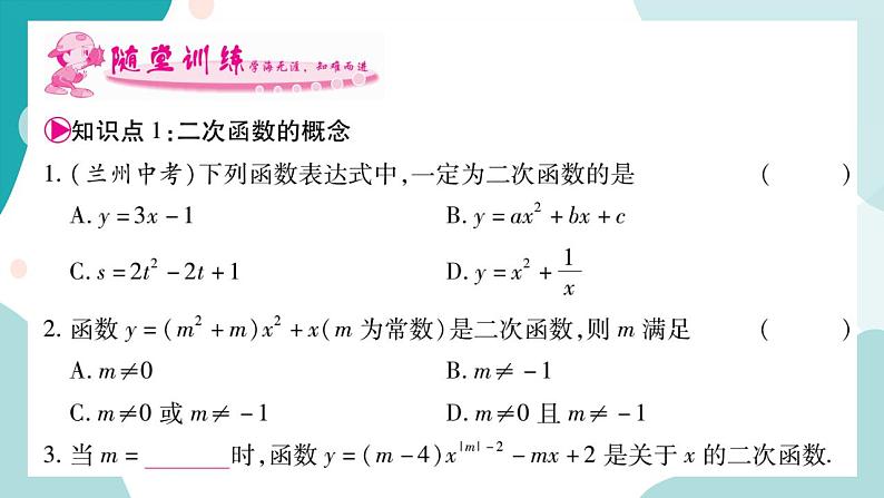 21.1 二次函数（课件ppt）九年级上册数学教辅作业（沪科版）03