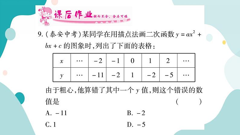 21.2.3 二次函数表达式的确定（课件ppt）九年级上册数学教辅作业（沪科版）07