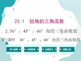 23.1.2 第1课时 30°，45°，60°角的三角函数值（课件ppt）九年级上册数学教材教学（沪科版）