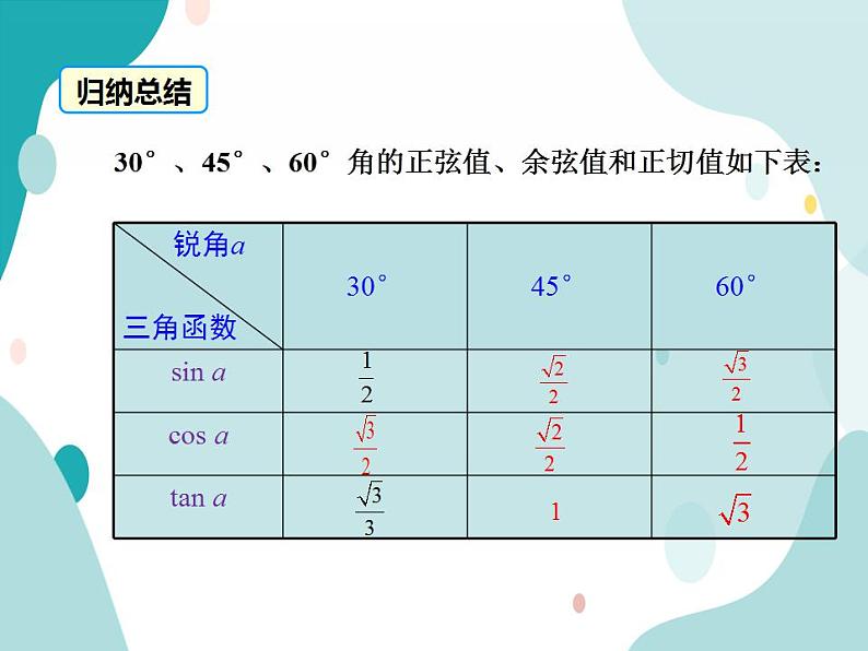 23.1.2 第1课时 30°，45°，60°角的三角函数值（课件ppt）九年级上册数学教材教学（沪科版）07