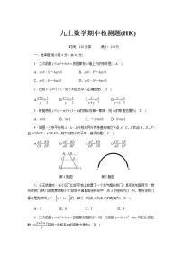 期中检测题九年级上册数学教辅作业（沪科版）