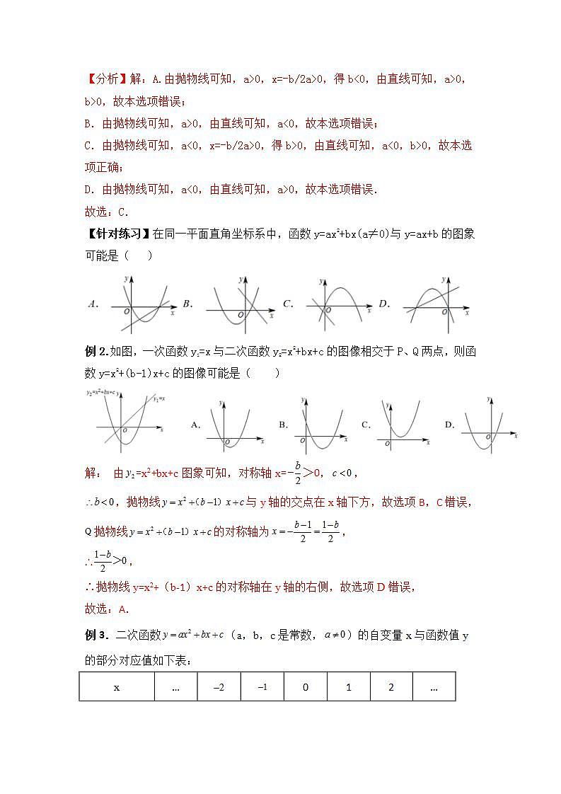 22.1.7 《二次函数字母系数与图象的关系》课件+教案03