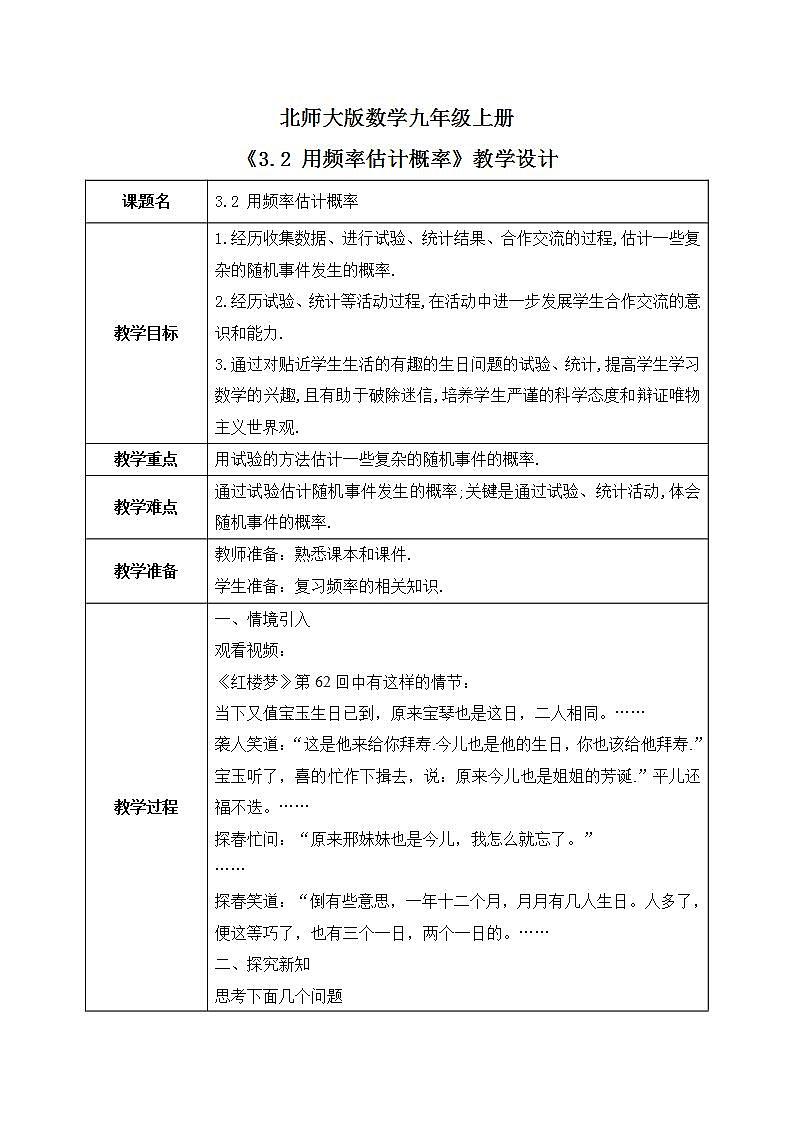 3.2《用频率估计概率》课件PPT+教案01