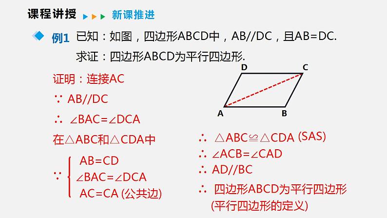 19.2 第三课时  平行四边形的判定（课件）2021-2022学年沪科版八年级数学下册第7页