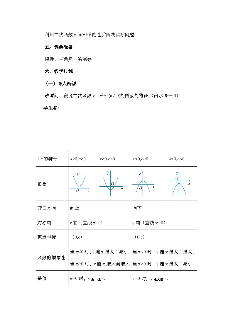 22.1.3 二次函数y=a（x-h）²+k的图象和性质 （第2课时） 课件+教案+练习02