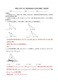 初中浙教版第1章 三角形的初步知识综合与测试单元测试练习