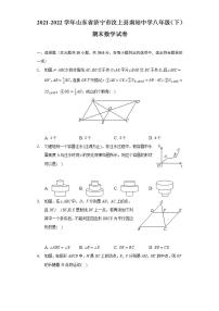 2021-2022学年山东省济宁市汶上县南站中学八年级（下）期末数学试卷（Word解析版）