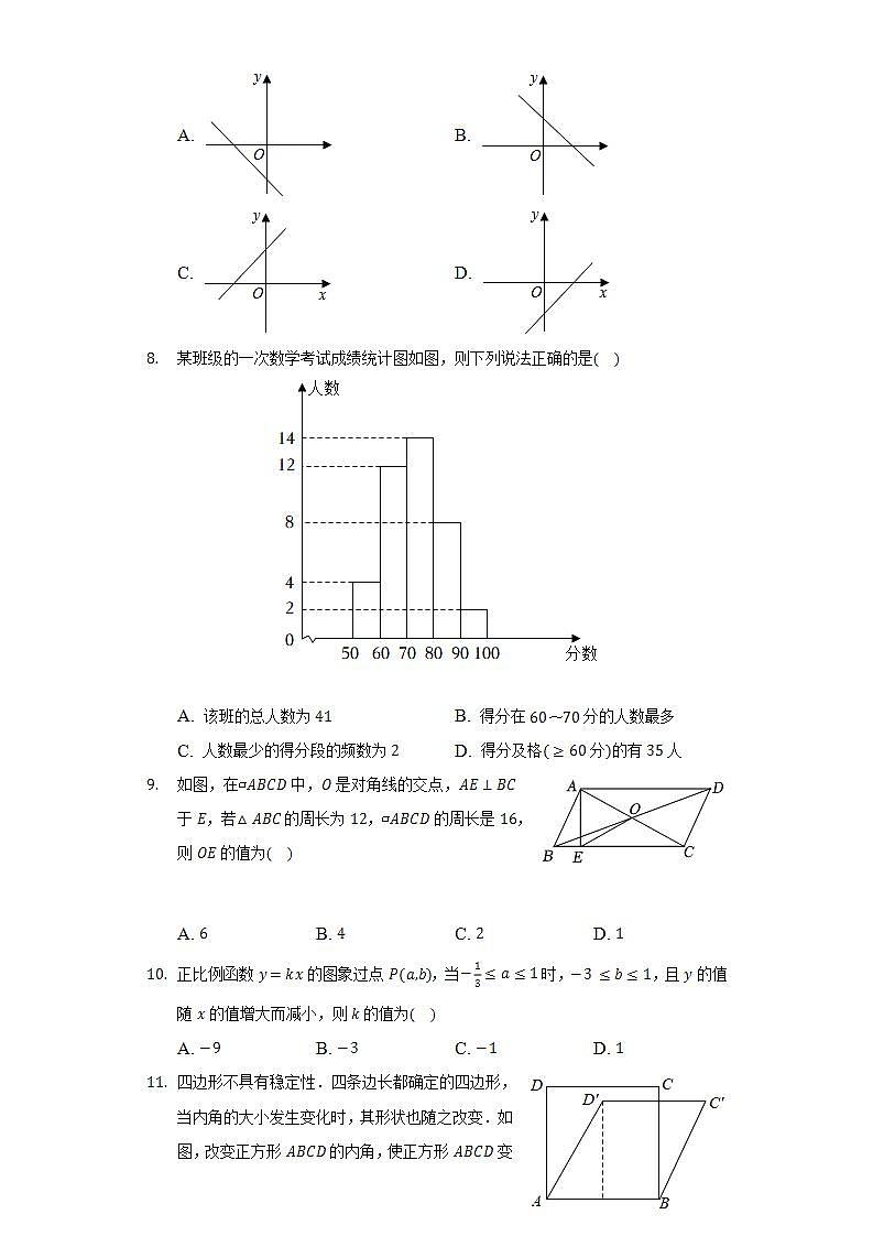 2021-2022学年河北省邯郸市永年八中八年级（下）期末数学模拟试卷（Word解析版）02