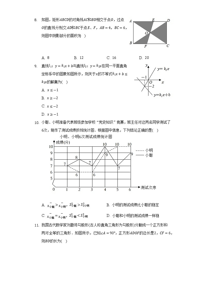 广西玉林市六县市2021-2022学年八年级下学期期末数学试卷(word版含答案)第2页