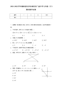 2021-2022学年湖南省长沙市雨花区广益中学七年级（下）期末数学试卷（Word解析版）