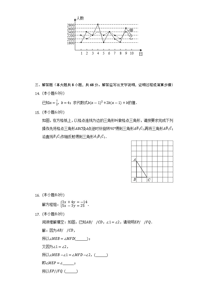 2021-2022学年湖南省长沙市雨花区广益中学七年级（下）期末数学试卷（Word解析版）03