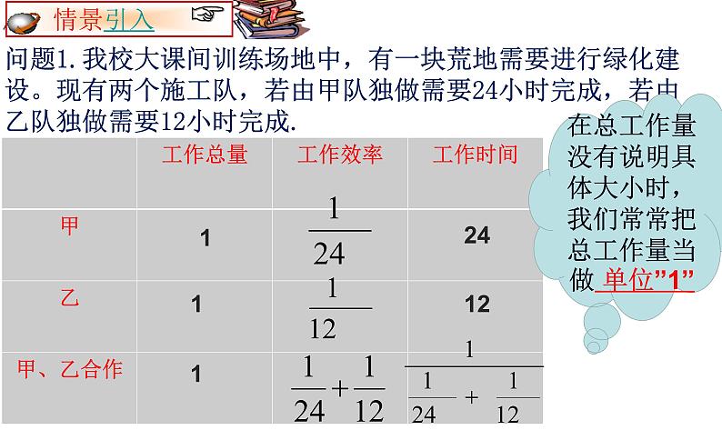 人教版七年级数学上册--3.4 实际问题与一元一次方程（工程问题）课件3第1页