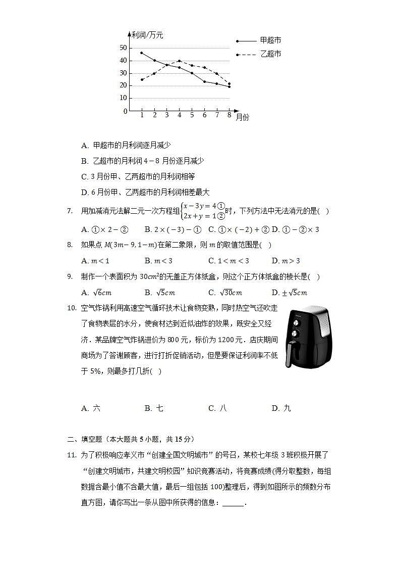 2021-2022学年山西省吕梁市孝义市七年级（下）期末数学试卷（Word解析版）第2页