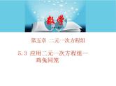 北师大版八年级数学上册 5.3应用二元一次方程组--鸡兔同笼  课件PPT