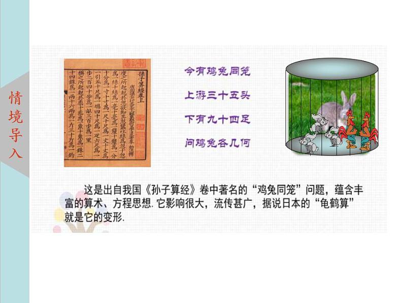 北师大版八年级数学上册 5.3应用二元一次方程组--鸡兔同笼  课件PPT03