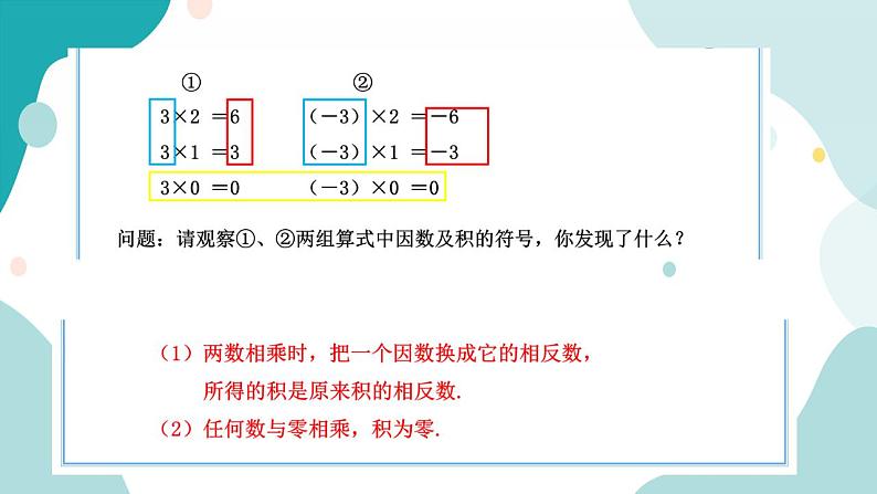 浙教版7年级上册数学2.3有理数的乘法（1） 课件+教案+学案06