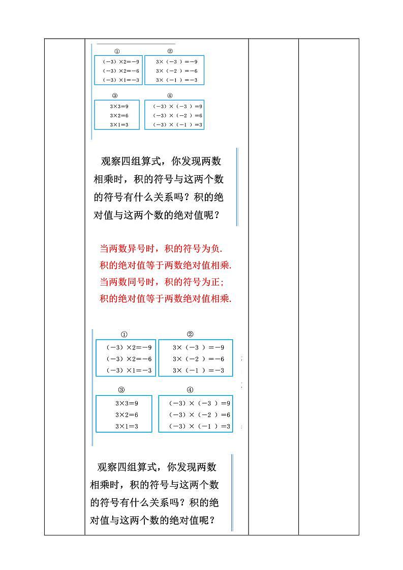 浙教版7年级上册数学2.3有理数的乘法（1） 课件+教案+学案03