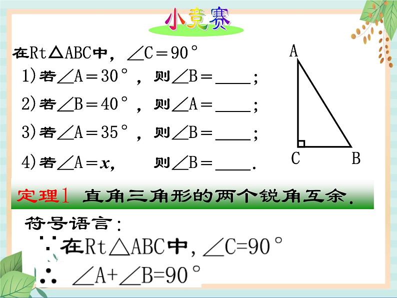 沪教版五四制数学八上19.8 《直角三角形的性质（1）》课件+教案03