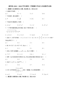 安徽省六安市霍邱县2021-2022学年七年级下学期期中数学试题(word版含答案)