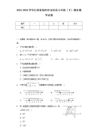 2021-2022学年江苏省扬州市宝应县七年级（下）期末数学试卷（Word解析版）