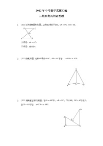 2022年中考数学真题分类汇编：三角形类几何证明题(含答案)