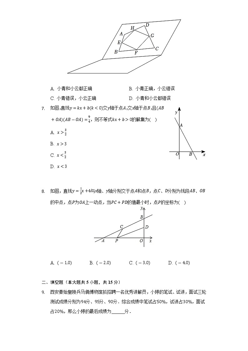 2021-2022学年陕西省商洛市商南县富水中学八年级（下）期末数学试卷（Word解析版）02