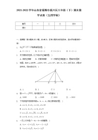 2021-2022学年山东省淄博市淄川区八年级（下）期末数学试卷（五四学制）-（Word解析版）