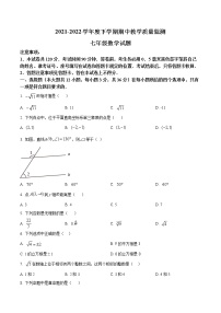 山东省临沂市沂南县2021-2022学年七年级下学期期中数学试题(word版含答案)