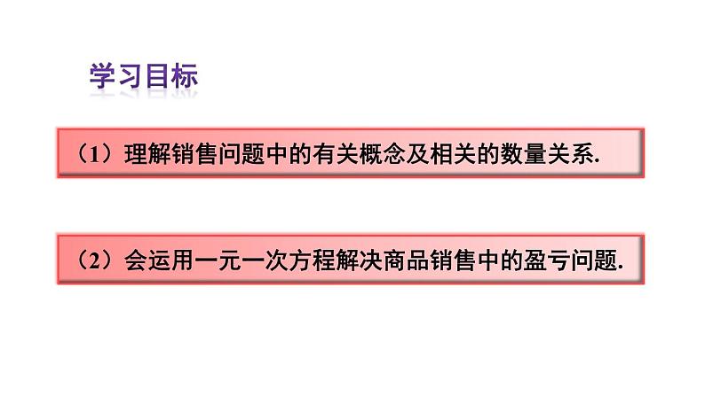 人教版七年级数学上册课件--3.4 实际问题与一元一次方程 销售中的盈亏问题03