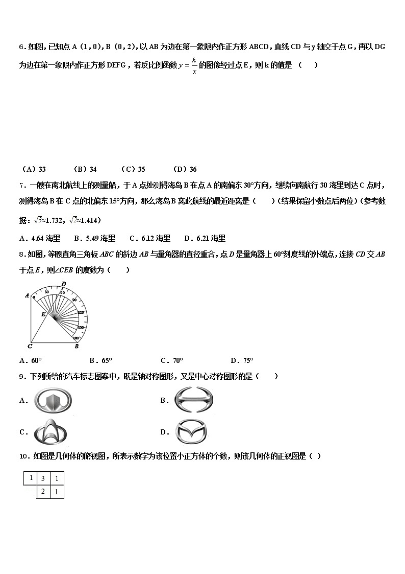 2022年山东省聊城市冠县东古城镇中学中考数学四模试卷含解析第2页