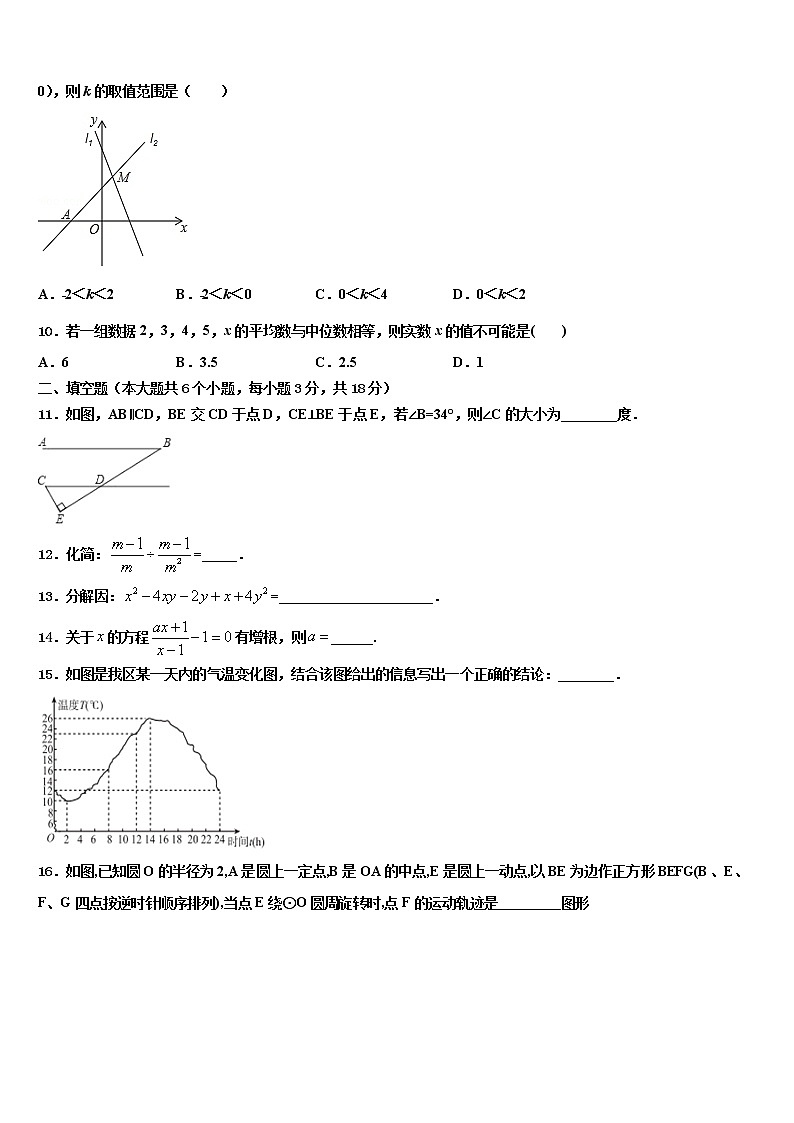2022年山东省德州市武城县中考二模数学试题含解析03