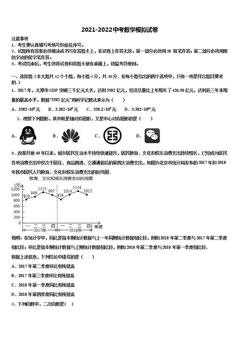 2022年山东省青岛市即墨市中考联考数学试题含解析01
