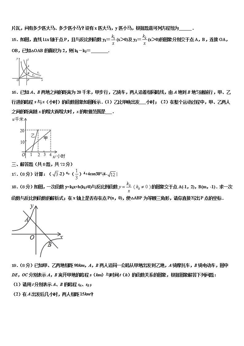 2022年山东省章丘市实验中学中考四模数学试题含解析第3页