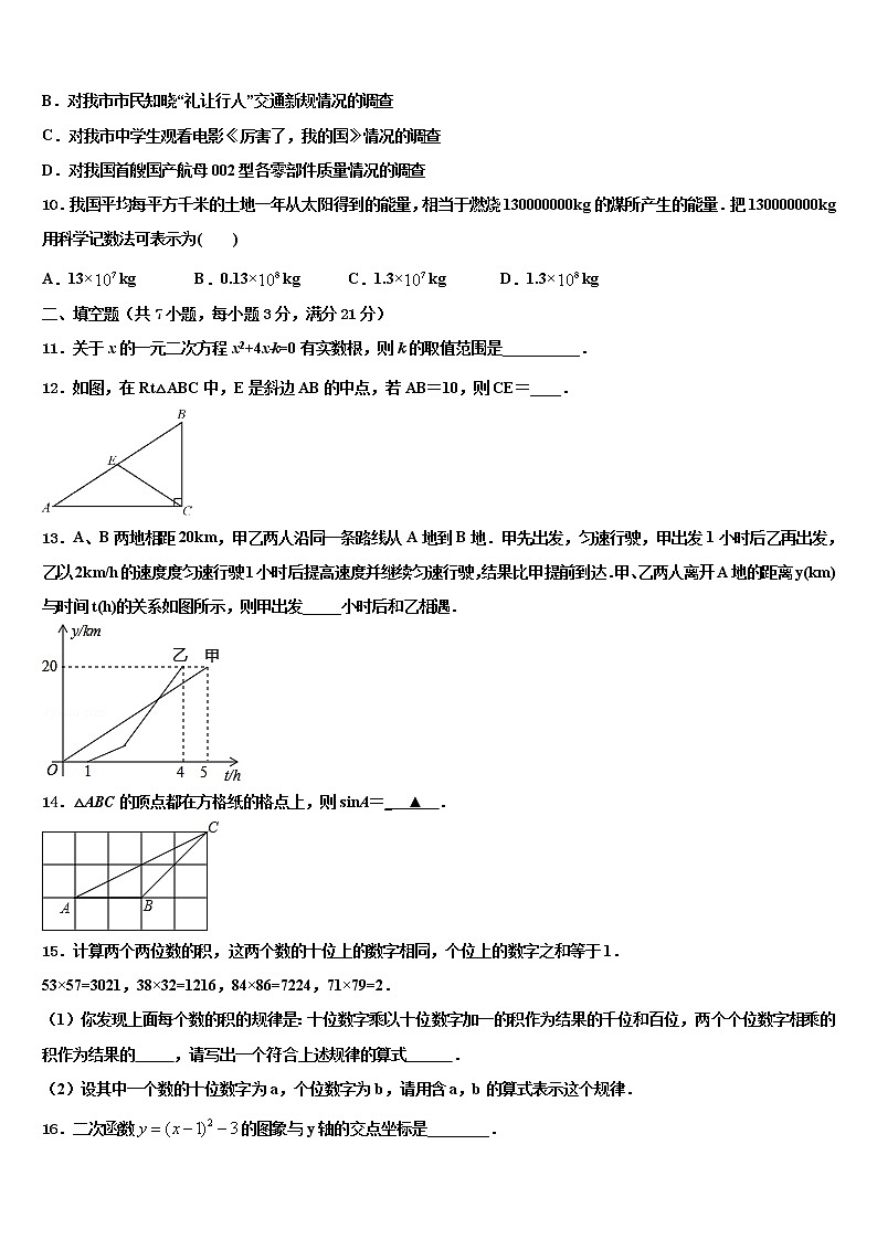 2022年浙江省杭州市上城区杭州中学中考数学模拟预测题含解析03