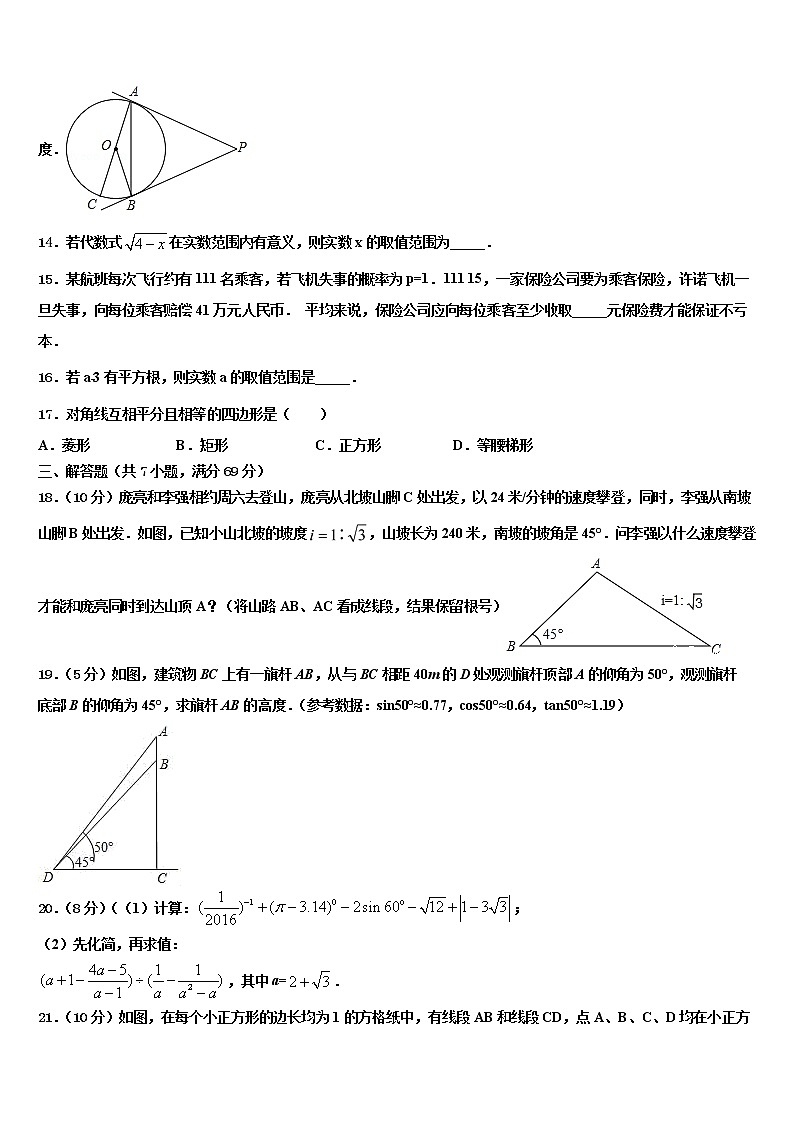 2022年云南昆明市五华区达标名校中考试题猜想数学试卷含解析03
