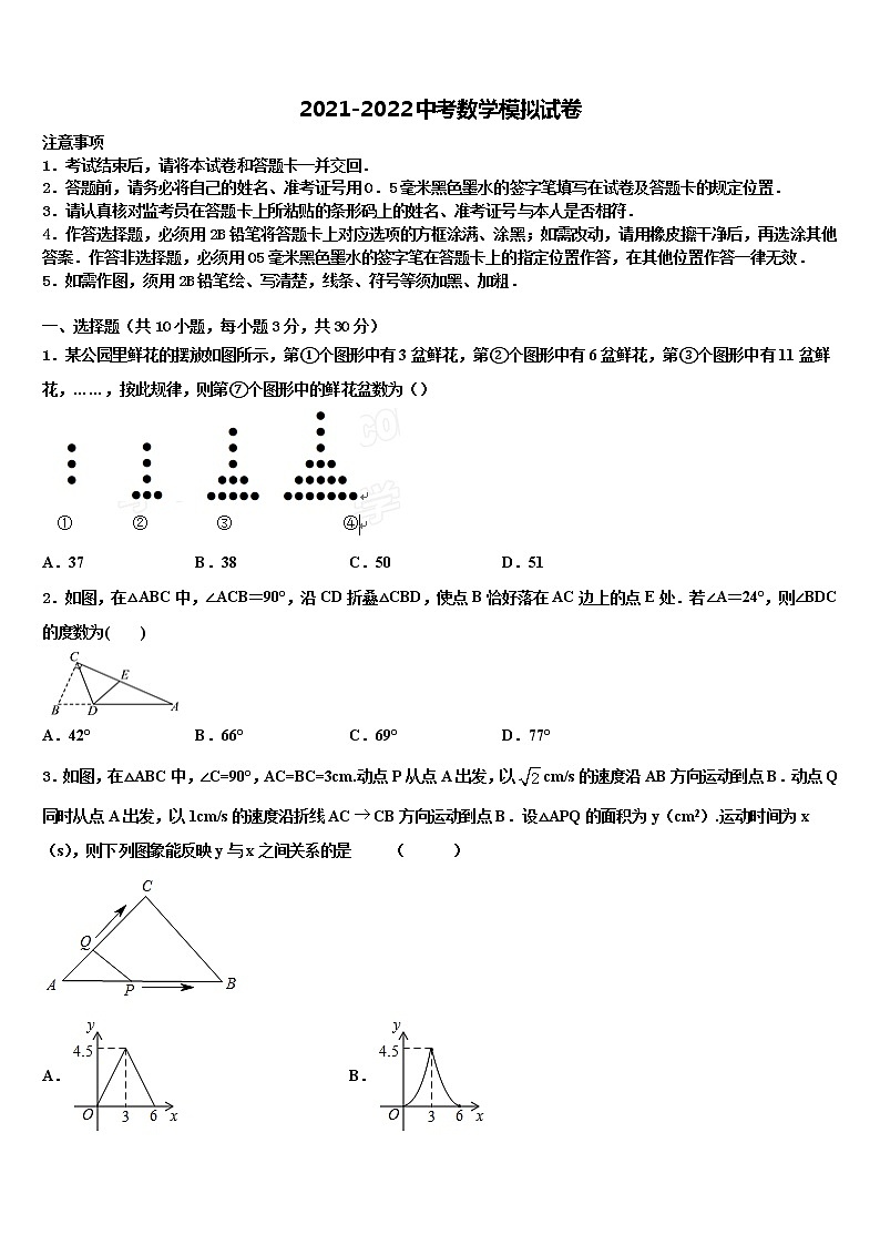 2022年温州市重点中学中考冲刺卷数学试题含解析第1页