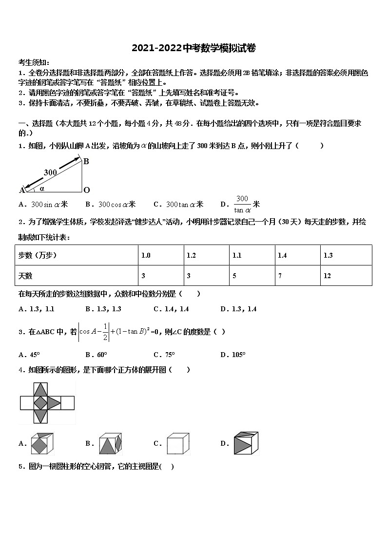 2022年四川省广元市剑阁县市级名校中考联考数学试卷含解析第1页