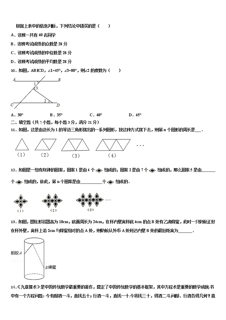 2022年四川省达州地区重点达标名校中考冲刺卷数学试题含解析第3页