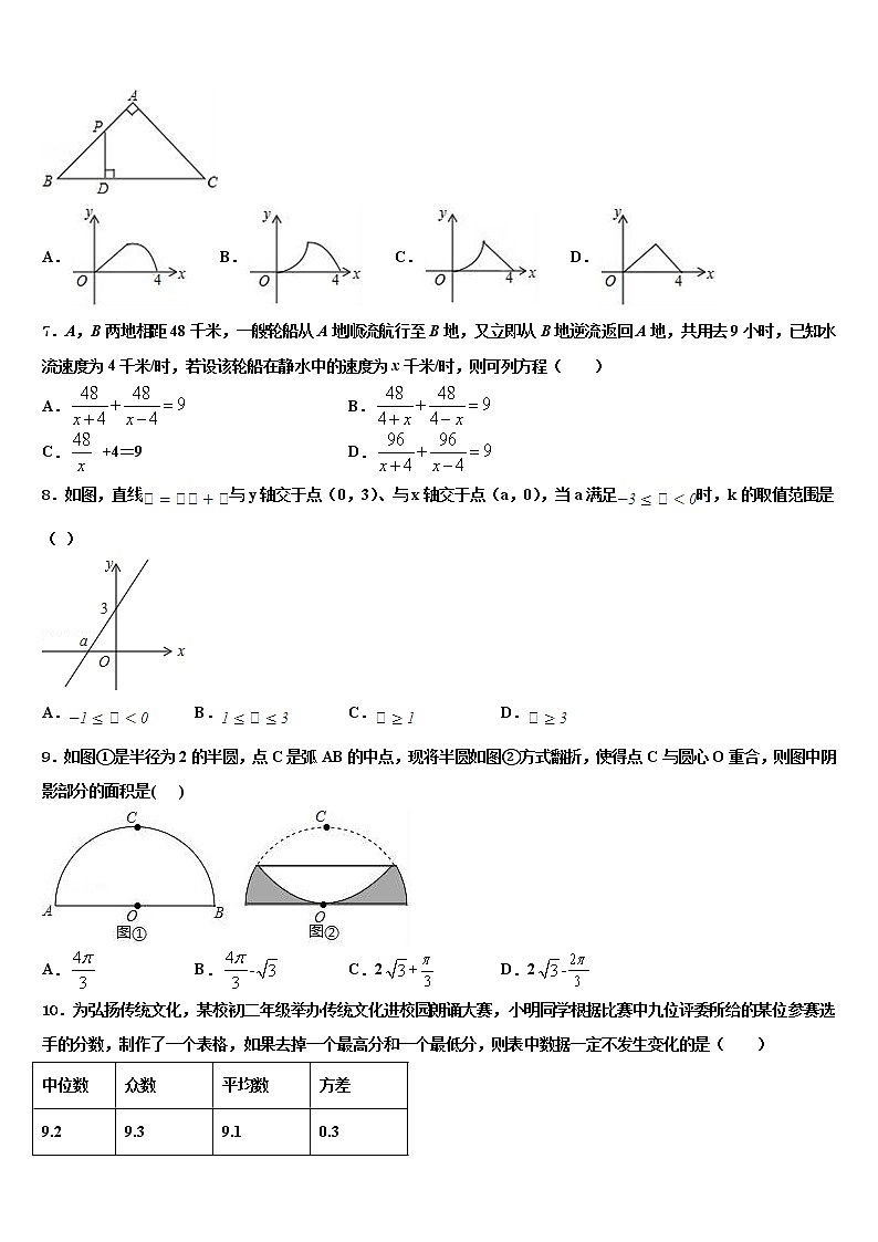 2022年四川省遂宁市大英县江平初中达标名校中考四模数学试题含解析02