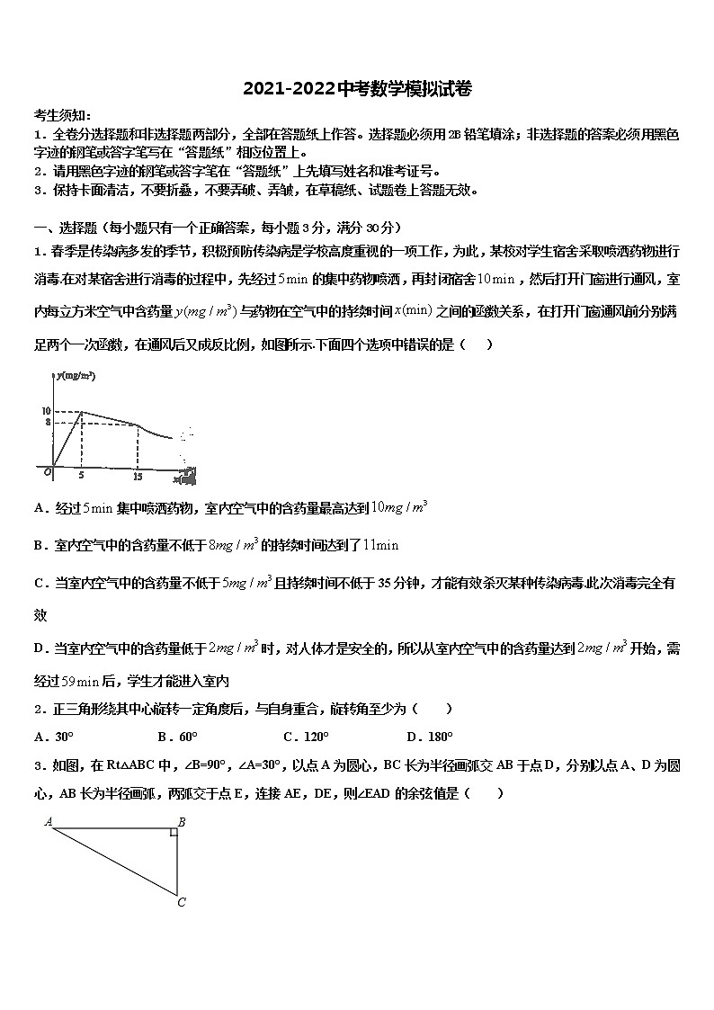 2022年四川省广安市邻水县中考数学模试卷含解析第1页