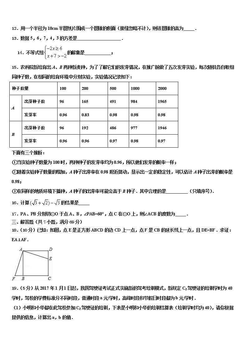 2022年资阳市重点中学中考数学全真模拟试题含解析03