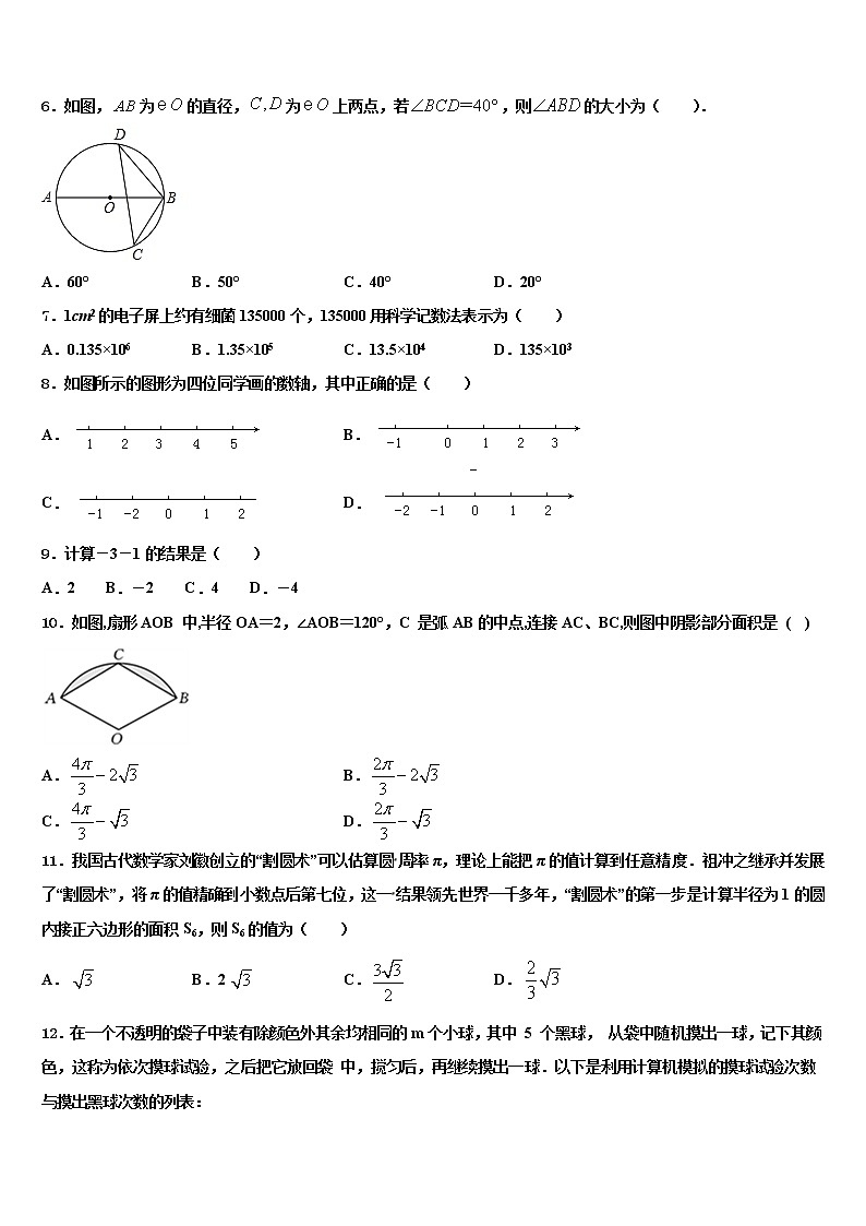 2022年浙江省绍兴市越城区袍江中学中考数学模拟预测试卷含解析第2页