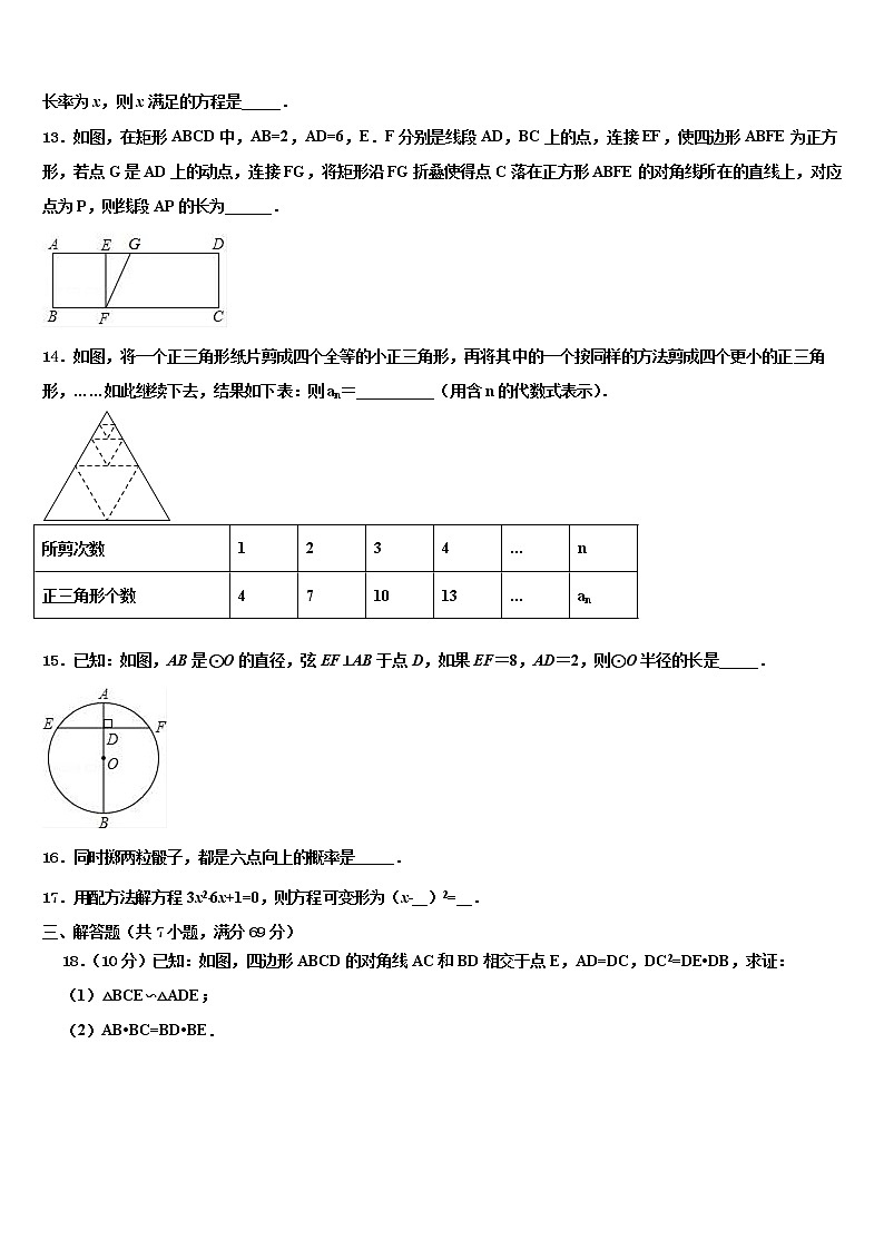 安徽省合肥市46中学2022年中考押题数学预测卷含解析03